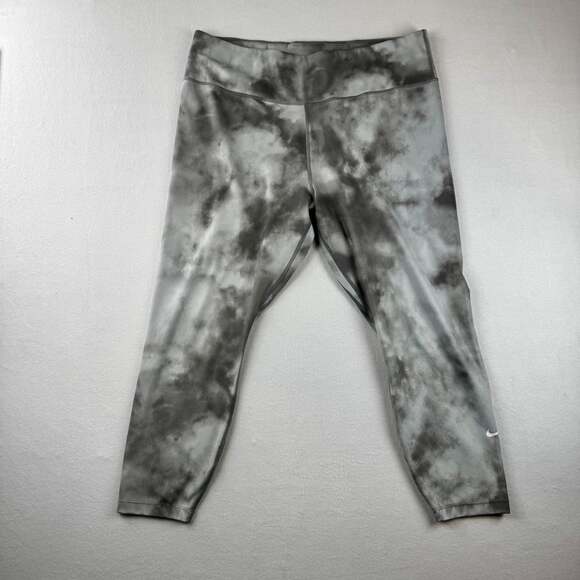 Nike One Icon Clash Mid-Rise Crop Leggings - Picture 1 of 9